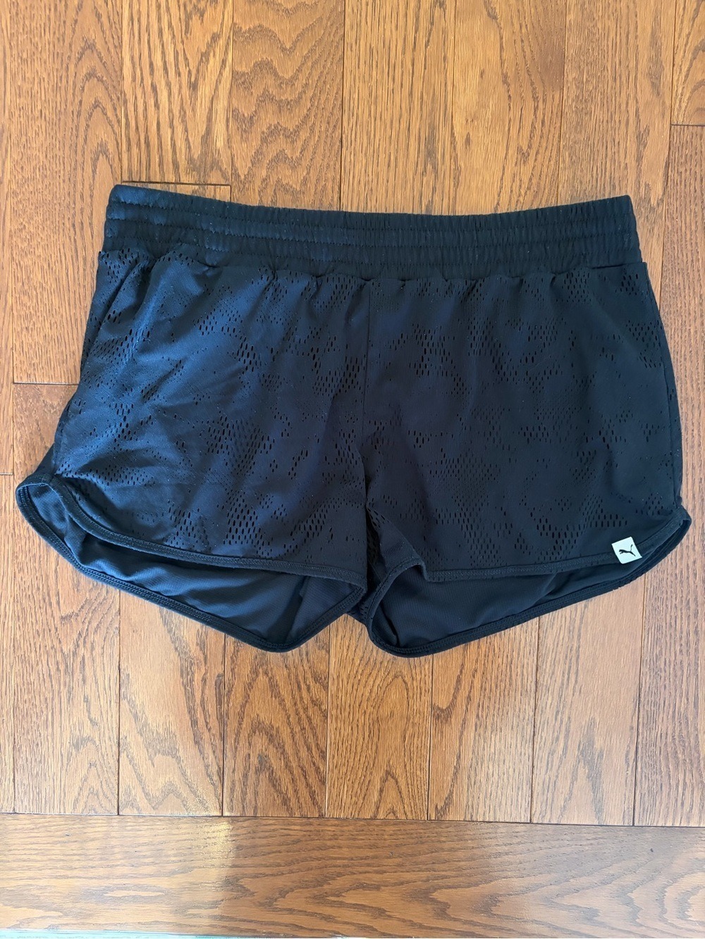 Puma Women's Black Perforated Athletic Shorts